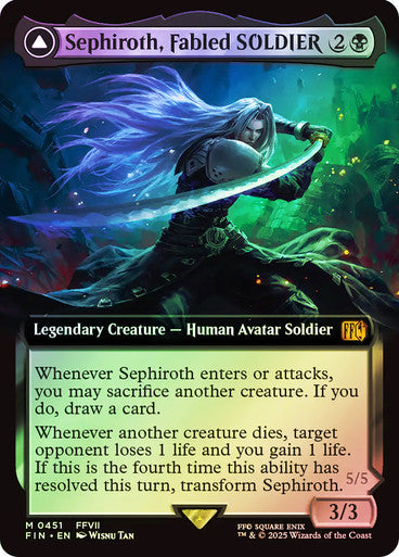 Sephiroth, Fabled SOLDIER // Sephiroth, One-Winged Angel (Extended Art) Foil