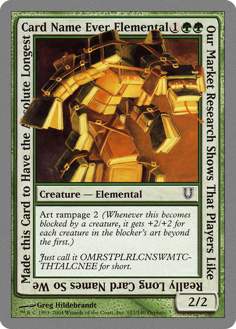 Our Market Research Shows That Players Like Really Long Card Names So We Made this Card to Have the Absolute Longest Card Name Ever Elemental - Regular