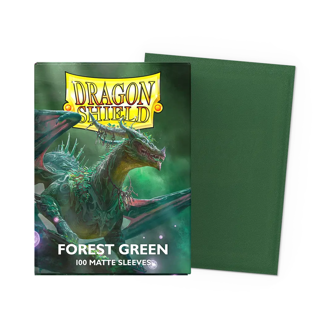 100 Micas Dragon Shield Forest Green - Matte Sleeves - Standard Size