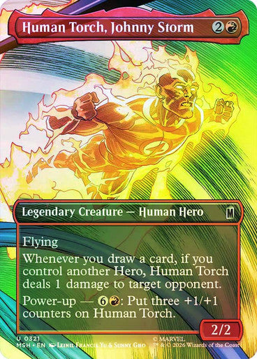 Human Torch, Johnny Storm (Borderless) Foil