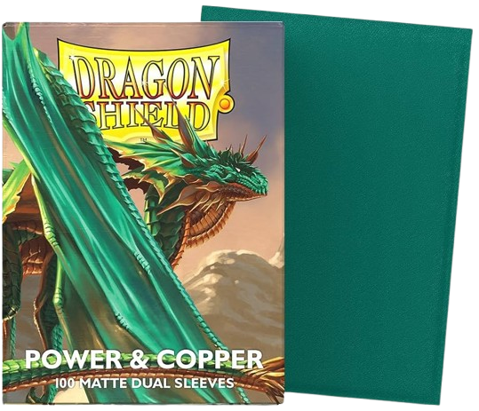 100 Micas Dragon Shield Power and Copper - Matte Dual Sleeves - Standard Size