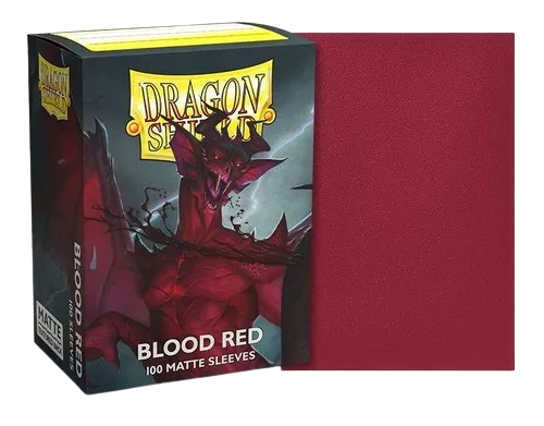 100 Micas Dragon Shield Blood Red - Matte Dual Sleeves - Standard Size