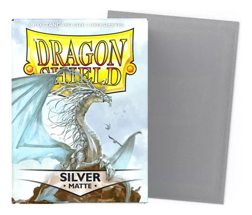 100 Micas Dragon Shield Silver - Matte Sleeves - Standard Size