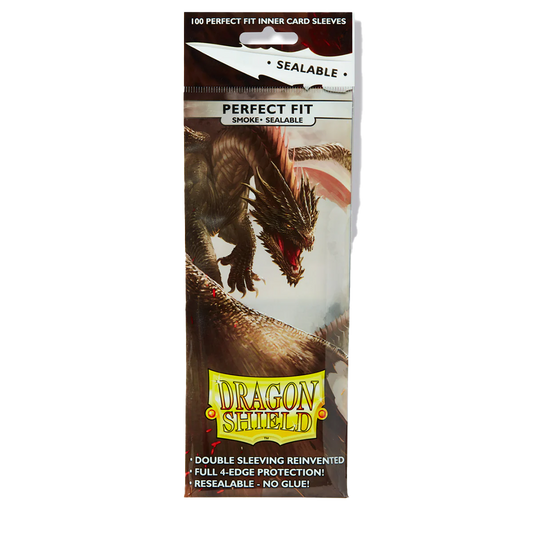 100 Micas Dragon Shield Smoke - Sealable Perfect Fit Sleeves