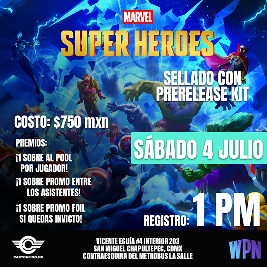 Pase de Evento: Marvel Super Heroes Sellado con Prerelease Kit