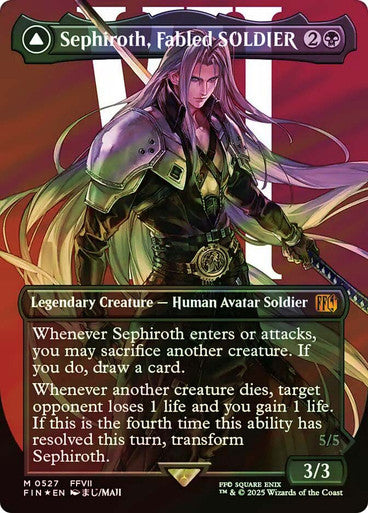 Sephiroth, Fabled SOLDIER // Sephiroth, One-Winged Angel (Borderless) Surge Foil