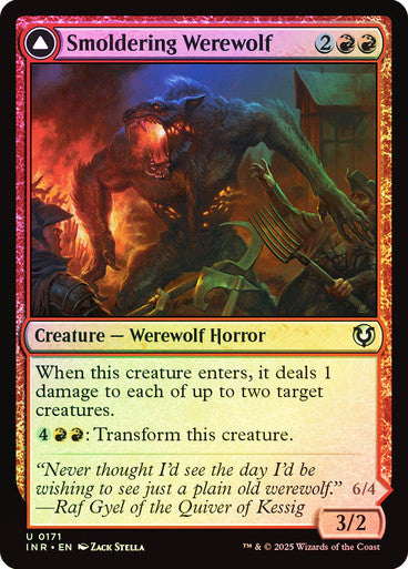 Smoldering Werewolf // Erupting Dreadwolf Foil