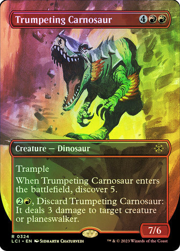 Trumpeting Carnosaur (Borderless) Foil