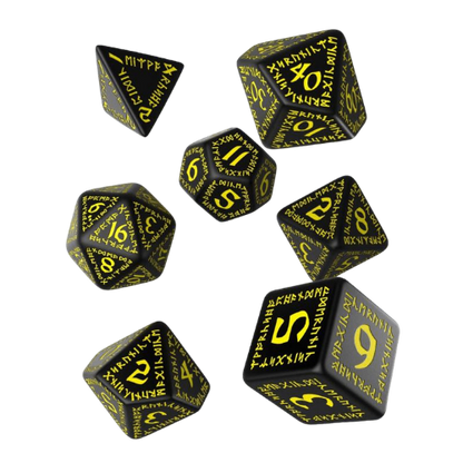 Q Workshop: Runic - Negro/Amarillo Juego de dados