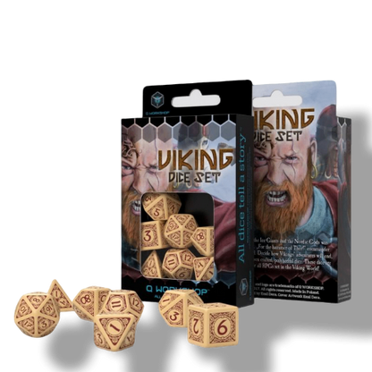 Q Workshop: Viking - Beige/Burgundy Juego de Dados
