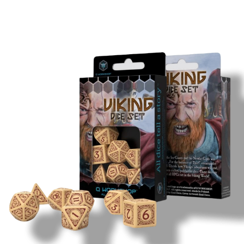 Q Workshop: Viking - Beige/Burgundy Juego de Dados