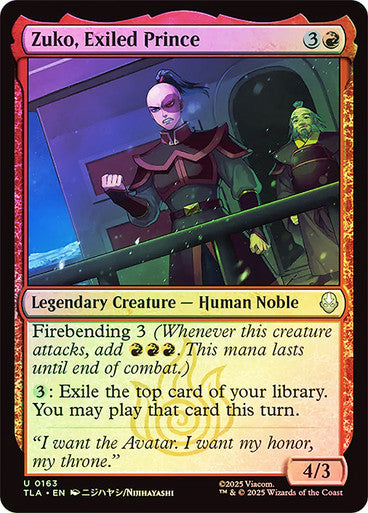 Zuko, Exiled Prince Foil
