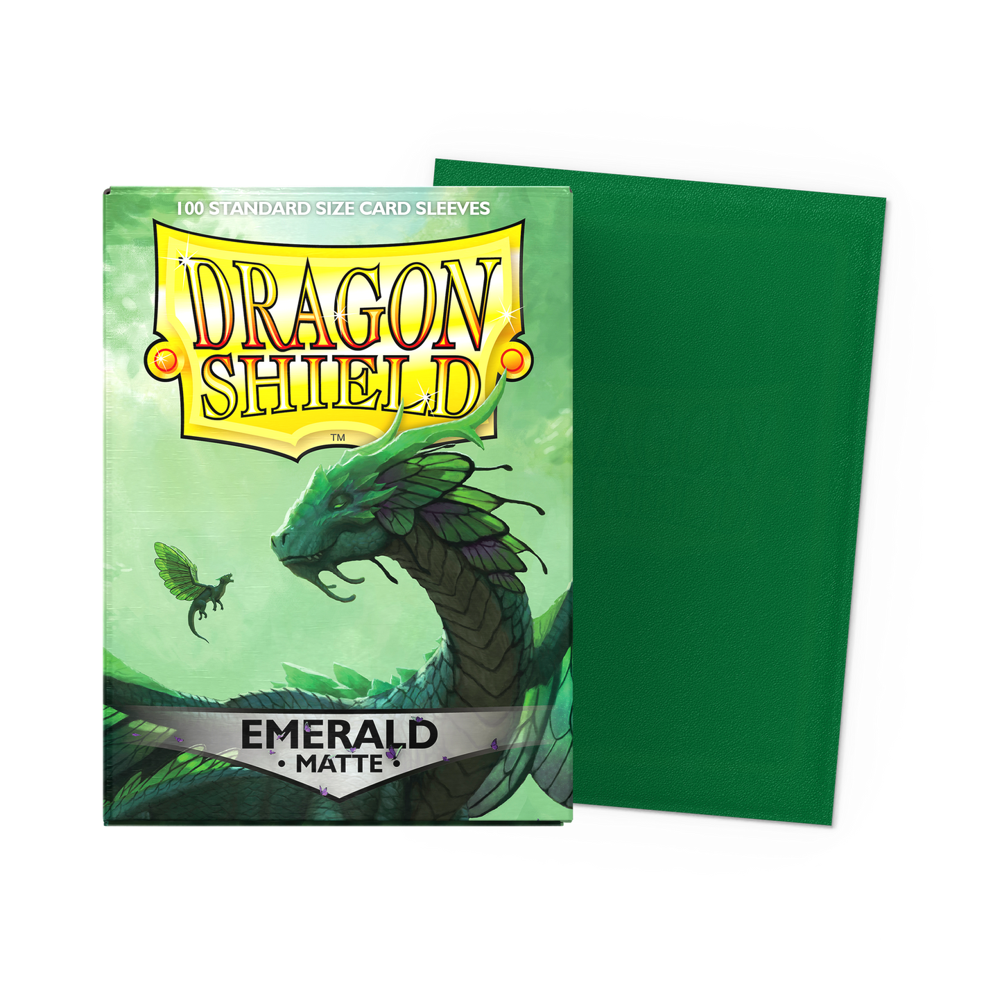 100 Micas Dragon Shield Emerald - Matte Sleeves - Standard Size