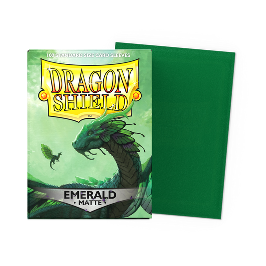 100 Micas Dragon Shield Emerald - Matte Sleeves - Standard Size