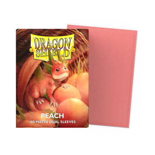 100 Micas Dragon Shield Peach - Matte Dual Sleeves - Standard Size