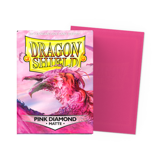 100 Micas Dragon Shield Pink Diamond - Matte Sleeves - Standard Size