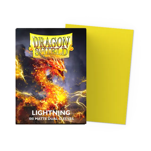 100 Micas Dragon Shield Lightning - Matte Dual Sleeves - Standard Size