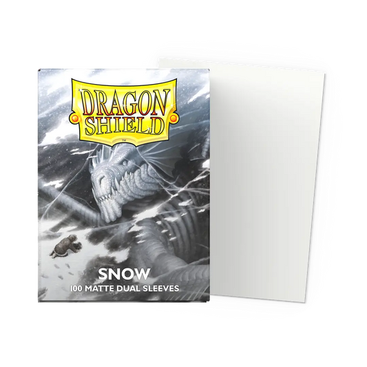 100 Micas Dragon Shield Snow - Matte Dual Sleeves - Standard Size