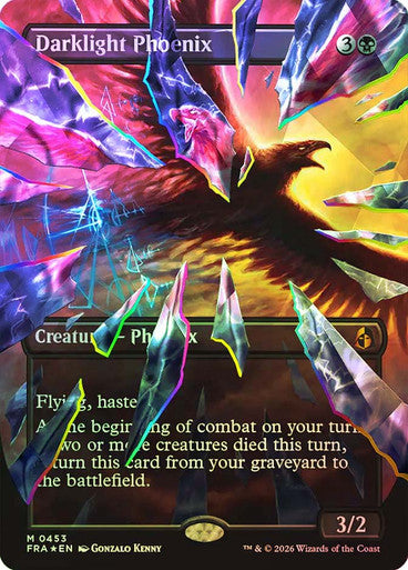 Darklight Phoenix (Borderless) Facet Foil