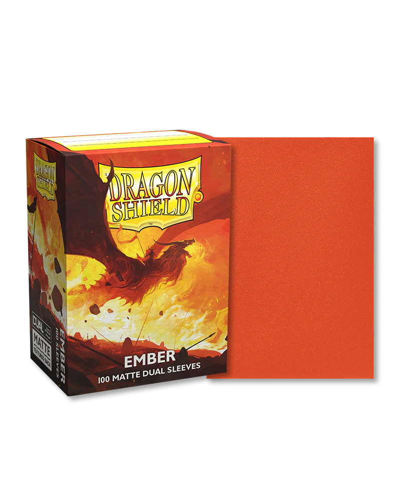 100 Micas Dragon Shield Ember - Matte Dual Sleeves - Standard Size