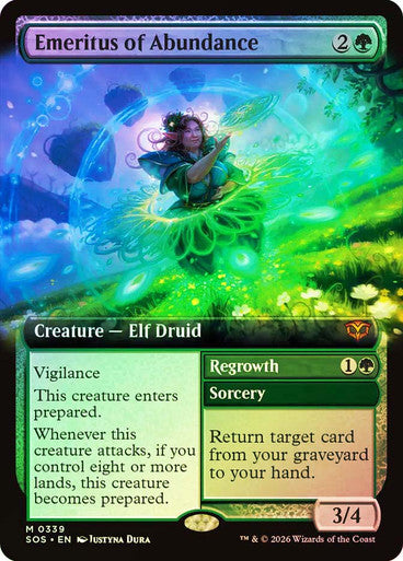 Emeritus of Abundance // Regrowth (Extended Art) Foil