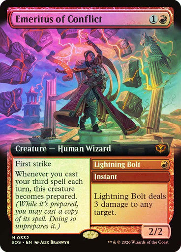 Emeritus of Conflict // Lightning Bolt (Extended Art) Foil