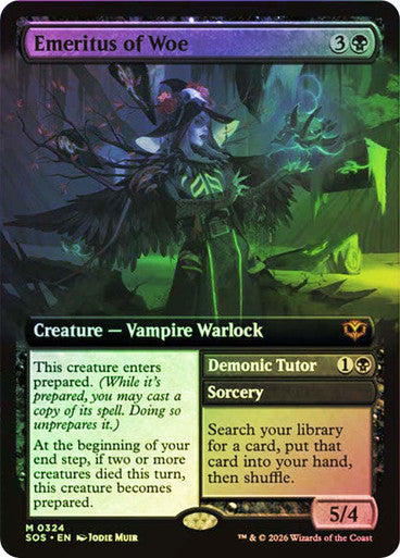 Emeritus of Woe // Demonic Tutor (Extended Art) Foil