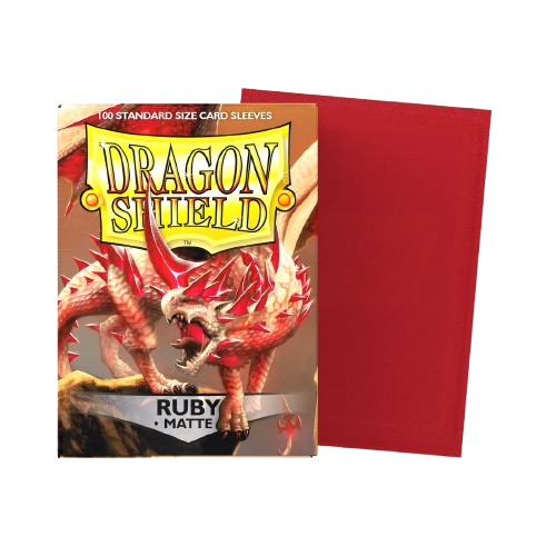 100 Micas Dragon Shield Ruby - Matte Sleeves - Standard Size