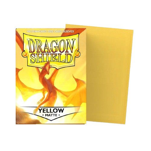 100 Micas Dragon Shield Yellow - Matte Sleeves - Standard Size