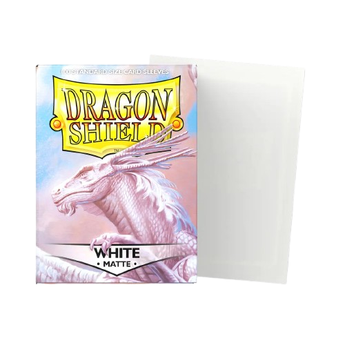 100 Micas Dragon Shield White - Matte Sleeves - Standard Size