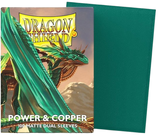 100 Micas Dragon Shield Power and Copper - Matte Dual Sleeves - Standard Size