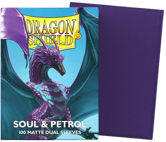 100 Micas Dragon Shield Soul and Petrol - Matte Dual Sleeves - Standard Size