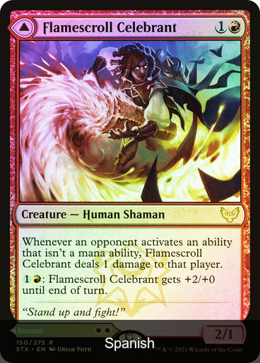 Flamescroll Celebrant // Revel in Silence Foil [Spanish]