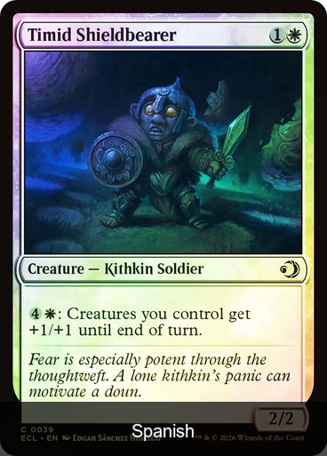 Timid Shieldbearer (Default) Foil [Spanish]