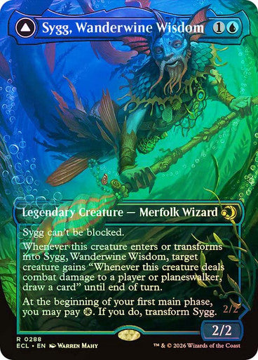 Sygg, Wanderwine Wisdom // Sygg, Wanderbrine Shield (Borderless) Foil