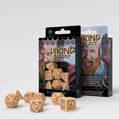 Q Workshop: Viking - Beige/Burgundy Juego de Dados