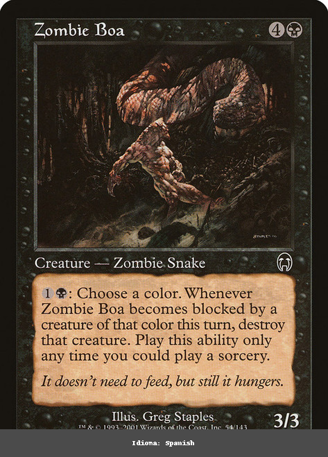 Zombie Boa - Spanish